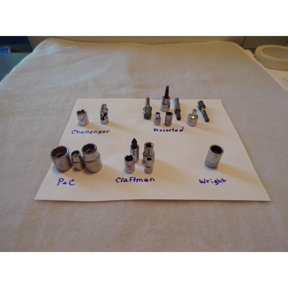 Lot (17) Of Assorted Sockets Challenger,P&C,Wright,Craftman and miscellaneous.